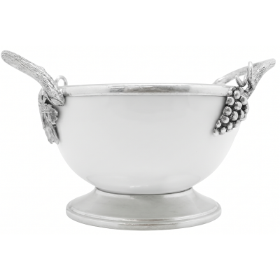 Porcelain Medium Bowl w/Pewter Handle_Grape