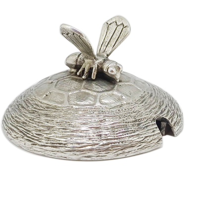 Honey Glass w/ Pewter BeeComb Lid and Spoon