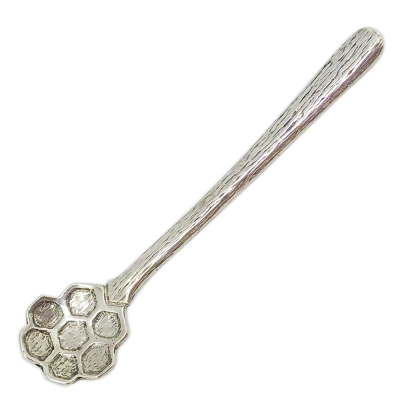 Honey Glass w/ Pewter BeeComb Lid and Spoon