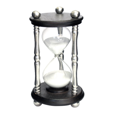 Hourglass / Pewter and Wood Décor