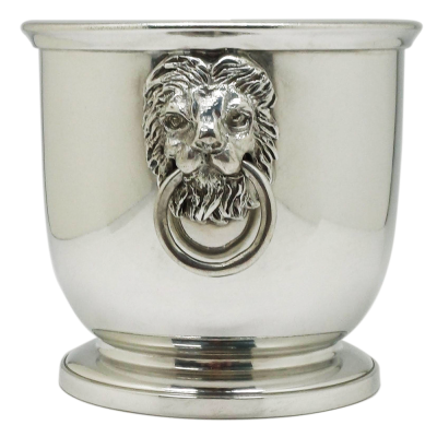 Pewter Ice Bucket_Lion Handle