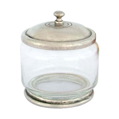 Glass Jam Jar Pewter Lid