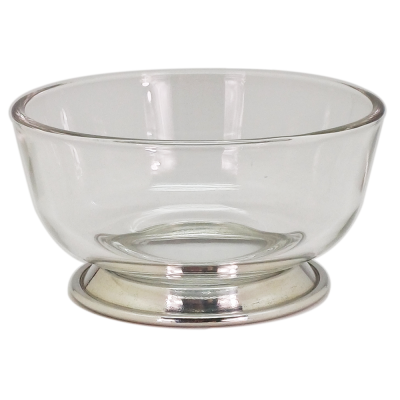 Glass Bowl Pewter Berry Lid w/Spoon