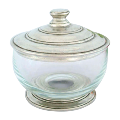 Glass Bowl Pewter Lid