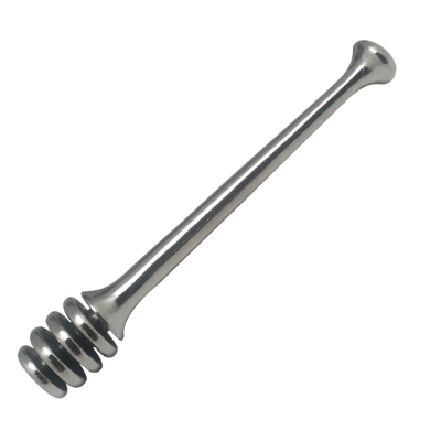 Honey Glass w/ Pewter Owl Lid  w/Dipper