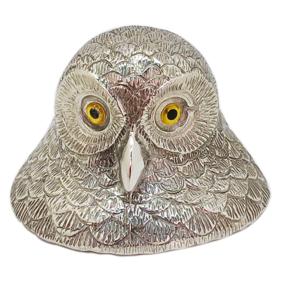 Glass Jam Jar Owl Lid w/Spoon