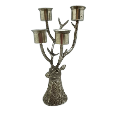 Pewter Night CandleHolder 4 light_Deer