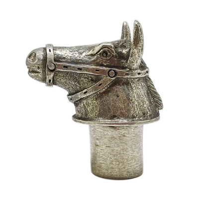 Glass Decanter Pewter Horse