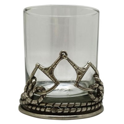 Brandy Glass w/ Pewter D-Ring Horse Base