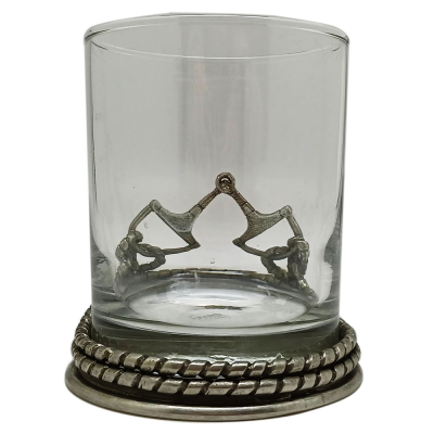 Brandy Glass w/ Pewter D-Ring Horse Base