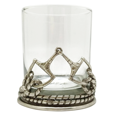 Brandy Glass w/ Pewter D-Ring Horse Base