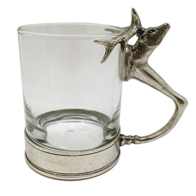 Brandy Glass w/ Pewter Deer Handle n Base
