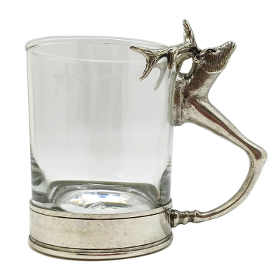 Brandy Glass w/ Pewter Deer Handle n Base