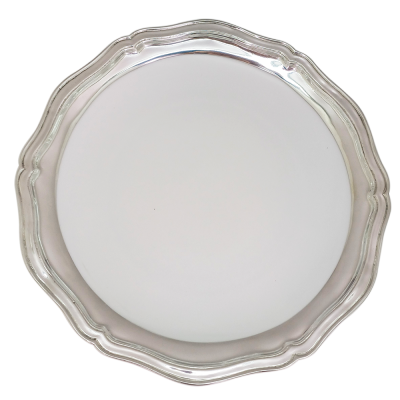 Porcelain Plate / Pewter Chippendale