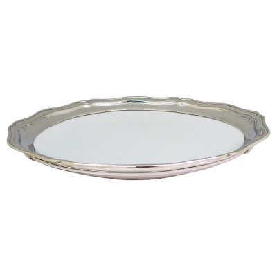 Porcelain Plate / Pewter Chippendale