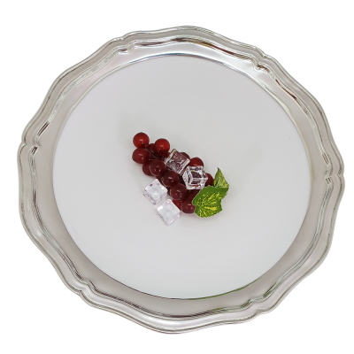 Porcelain Plate / Pewter Chippendale