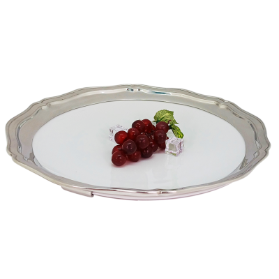 Porcelain Plate / Pewter Chippendale
