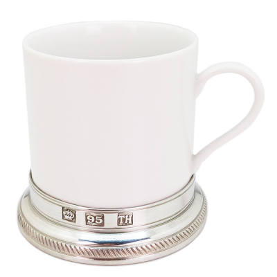 Ceramic Mug H: 7 cms. w/Pewter Line Base