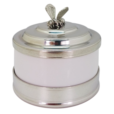 Porcelain Sugar Pot w/ Pewter Bee Lid