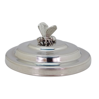 Porcelain Sugar Pot w/ Pewter Bee Lid