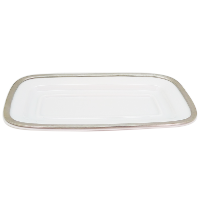 Porcelain Butter Dish / Pewter Decorate_FOX