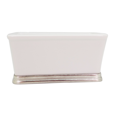 Porcelain Sugar Pack Holder w/Pewter Base