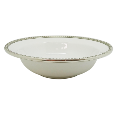 Porcelain Soup/Cereal Bowl 18 cm. w/Pewter Décor_Bead