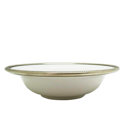Porcelain Soup/Cereal Bowl 18 cm. w/Pewter Décor_Bead