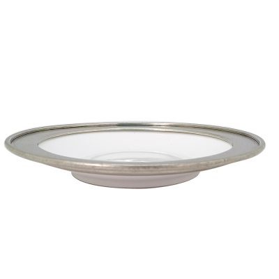 Porcelain Couple Plate 15 cms. / Pewter Décor' Light Antique Finish