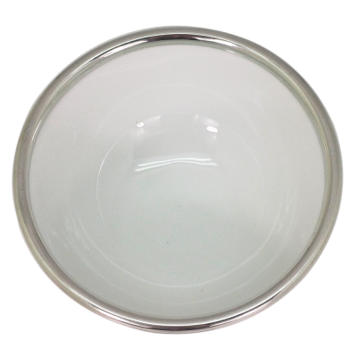 Porcelain Noodle Bowl  w/Pewter Decor