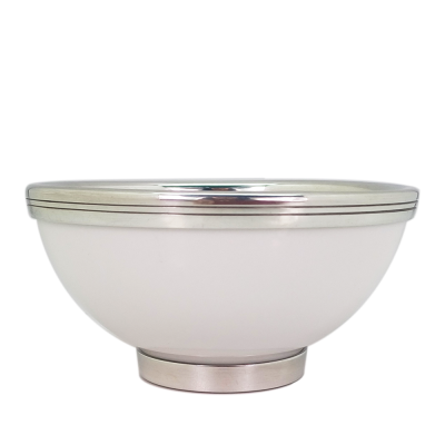 Porcelain Rice Bowl w/Pewter Décor