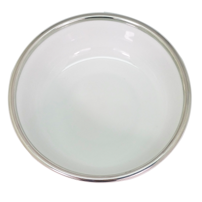 Porcelain Oriental-Bowl w/Pewter Décor