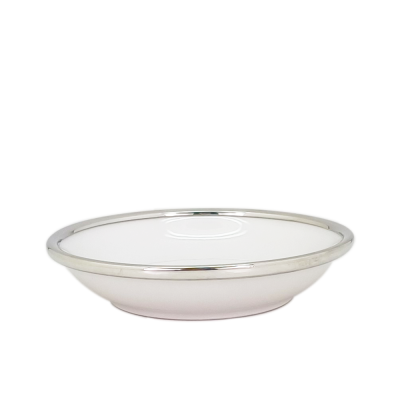 Porcelain Dish D.12 cms. Pewter Décor