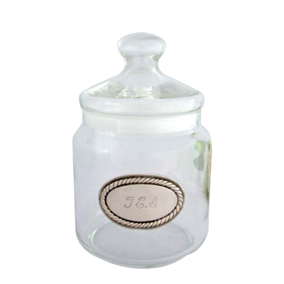 Glass Jar Pewter TEA MEDAL