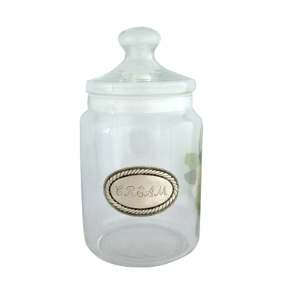 Glass Jar Pewter CREAM MEDAL