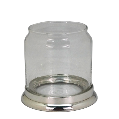 Glass Jar Pewter Lid and Base