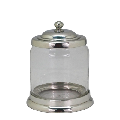 Glass Jar Pewter Lid and Base
