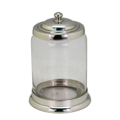 Glass Jar Pewter Lid and Base