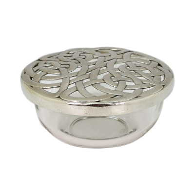 The Glass Potpourri Bowl w/ Pewter Celtic Knot Lid