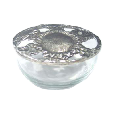 The Glass Potpourri Bowl w/ Pewter Sunflower Lid