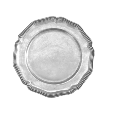 Pewter Plate Chippendale 32 cms.