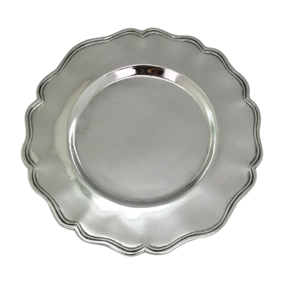 Pewter Plate Chippendale 42 cms.