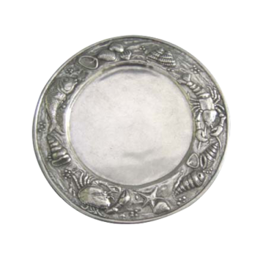 Pewter Round Plate 31 cms. / Sea Design