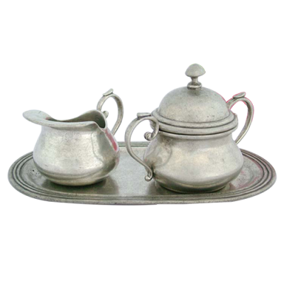 Pewter Creamer & Sugar Set