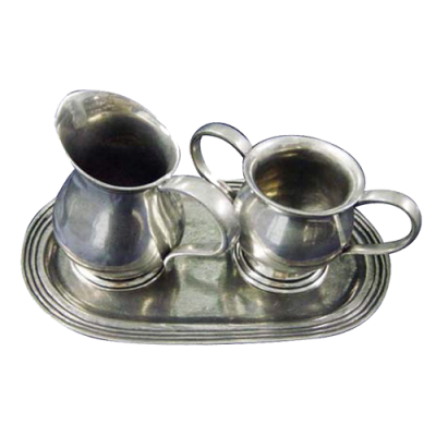 Pewter Creamer & Sugar Set