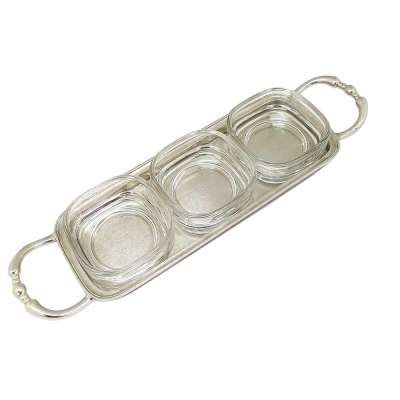 Pewter Triplets Snack w/Tray