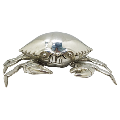 Pewter Crab Salt Cellar Pot w/Spoon