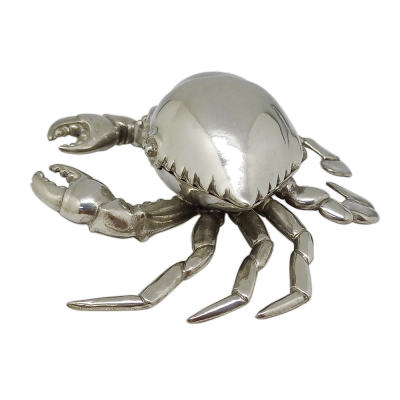 Pewter Crab Salt Cellar Pot w/Spoon