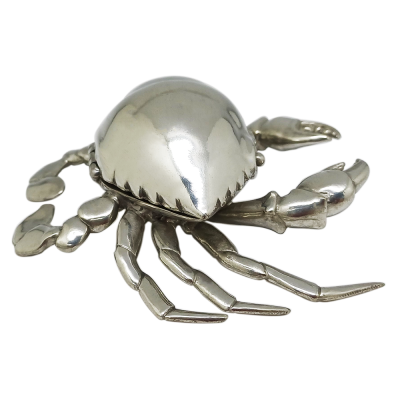 Pewter Crab Salt Cellar Pot w/Spoon