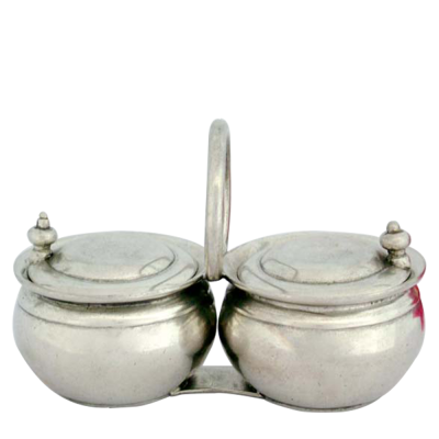 Pewter Sugar & Creamer Pots Set